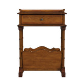 24" Brown Solid And Manufactured Wood Rectangular End Table With Drawer